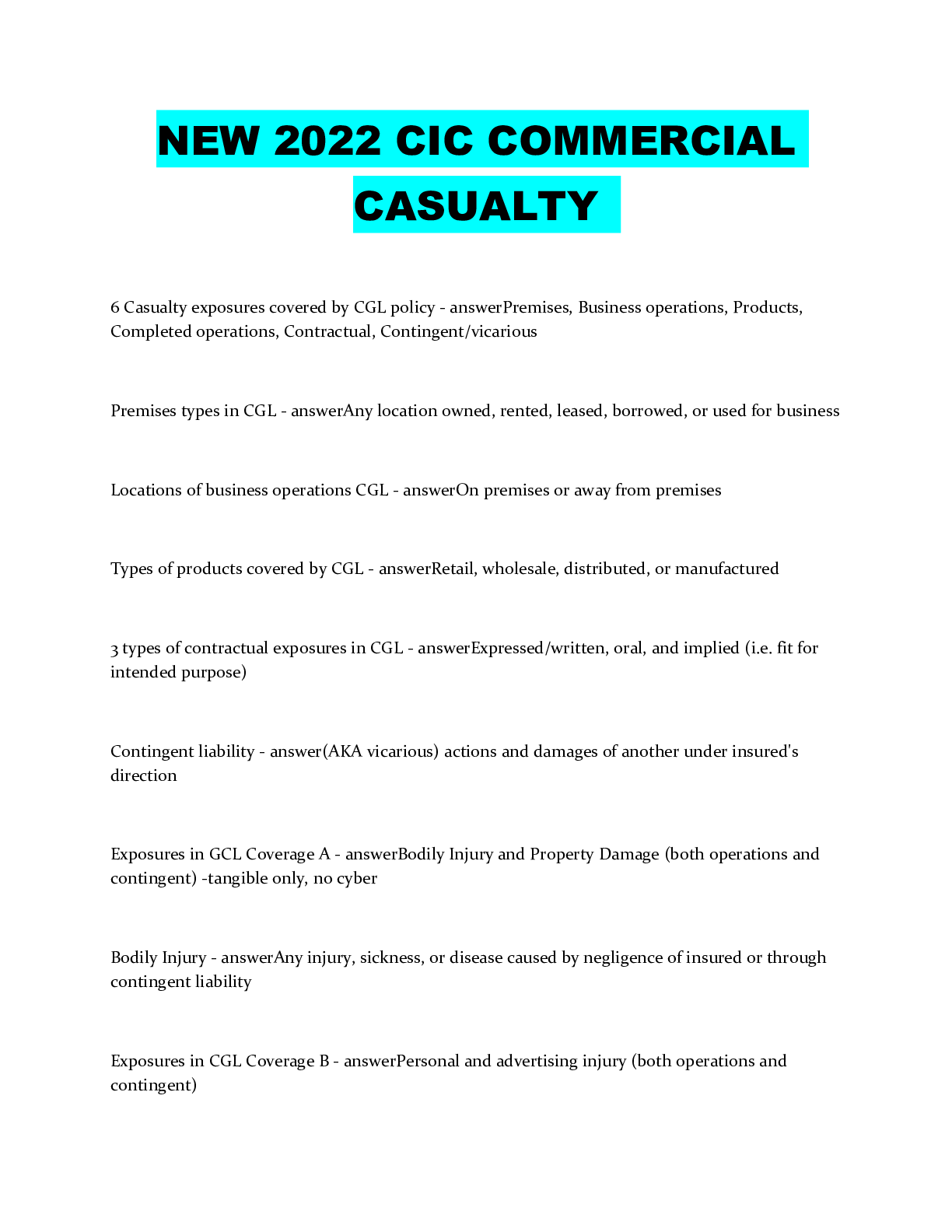 Preview image of NEW 2022 CIC COMMERCIAL CASUALTY document